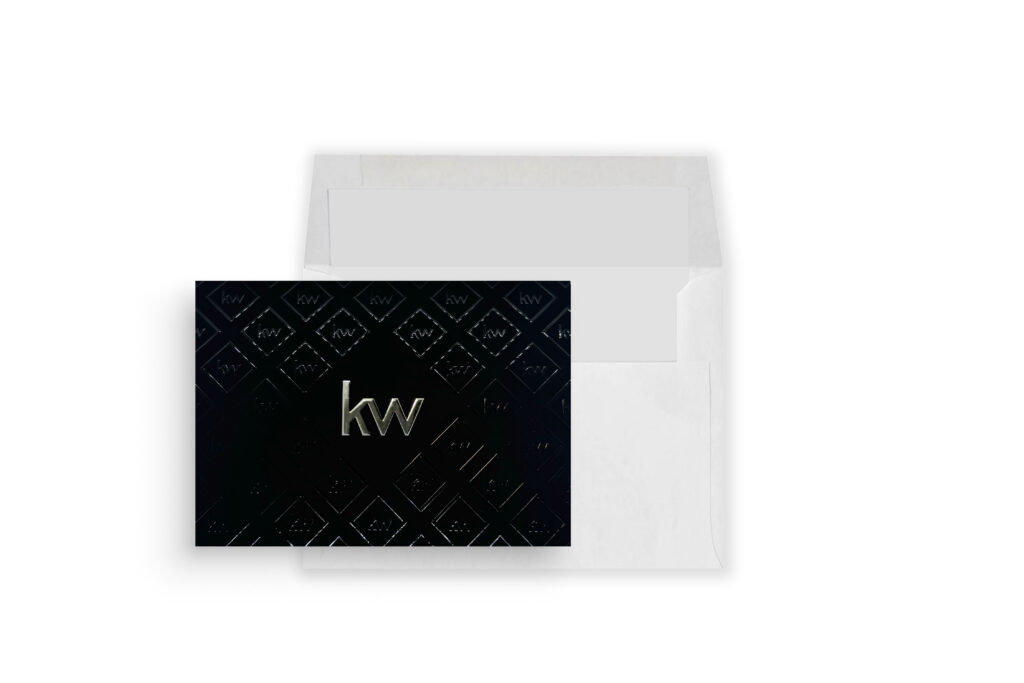 Keller Williams | Black Spot UV Diamond Pattern Foil Logo Greeting Card