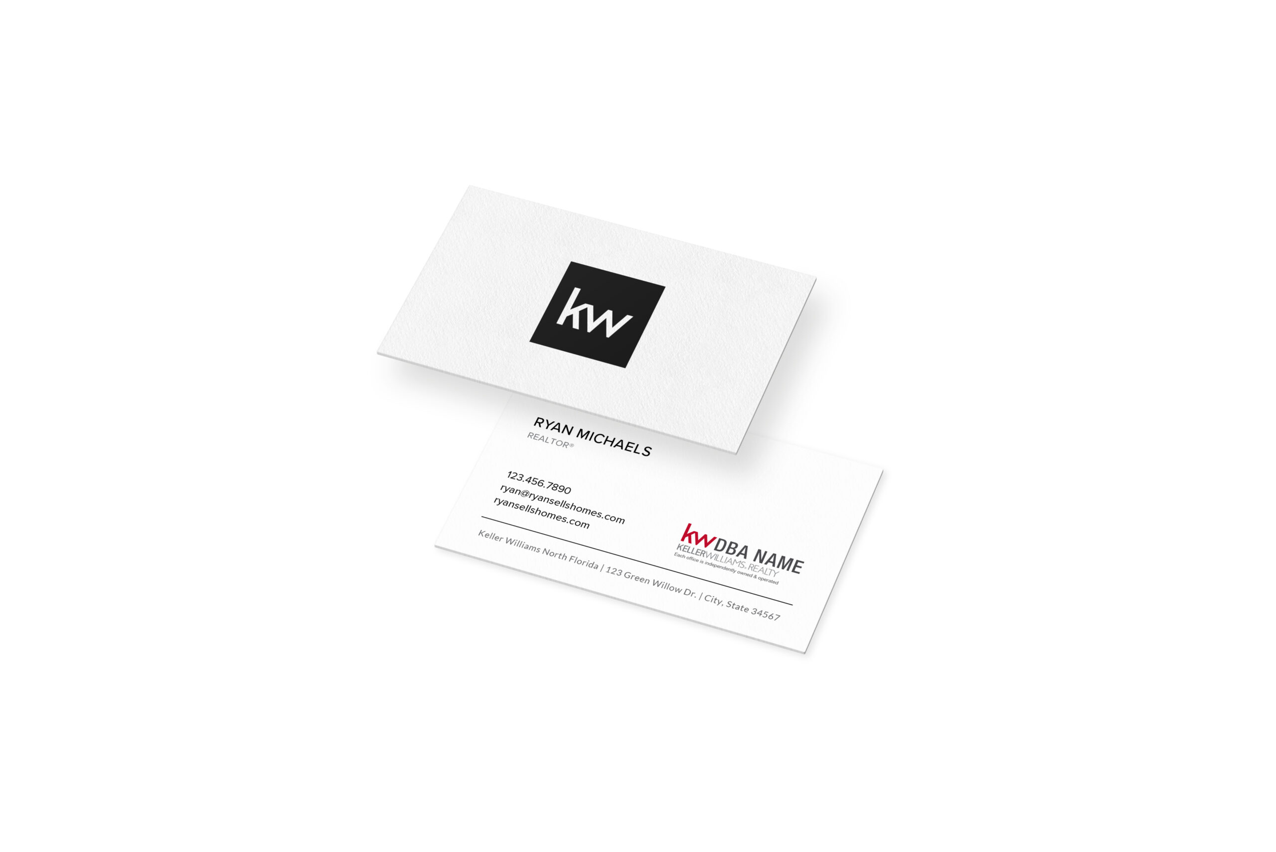 KW | Horizontal Black Square/White Painted Edge Business Card - Image 2